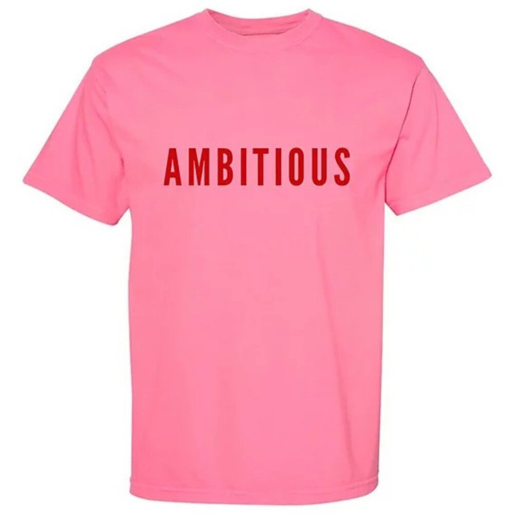 Ambitious Graphic Tee by Phenomenal 100% Cotton PINK, Valentine Gift, NEW